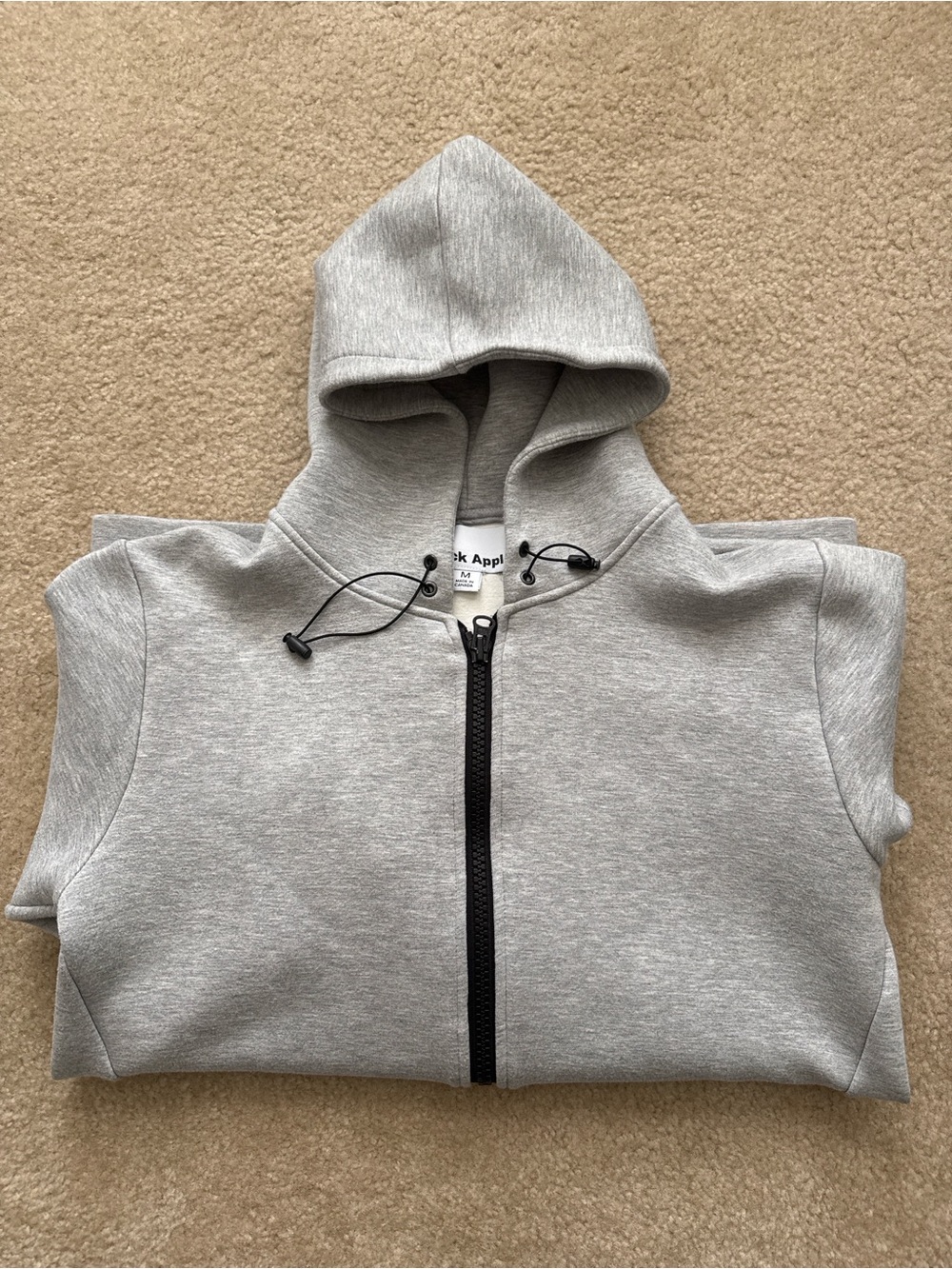Black Apple Two Way Zip Long Winter Hoodie
